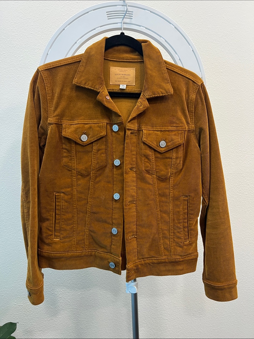 Lucky Brand Corduroy Trucker Jacket in Rust Brown